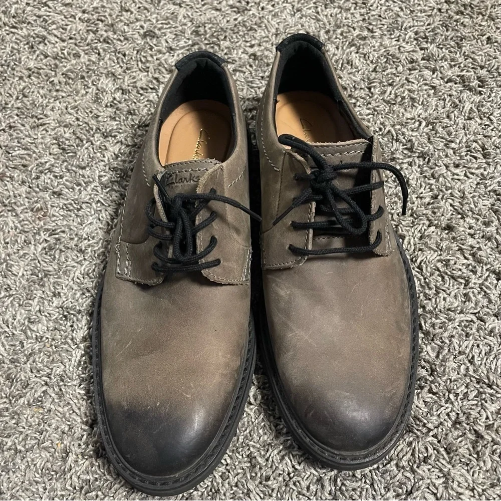 Clarks Atticus LT Lace 26162726 Mens Gray Oxfords Lace Ups Plain Toe Shoes 8